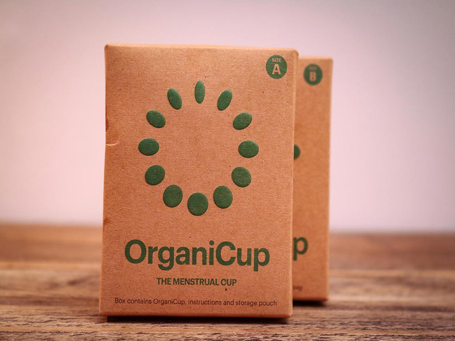 Organicup in kartonnen verpakking