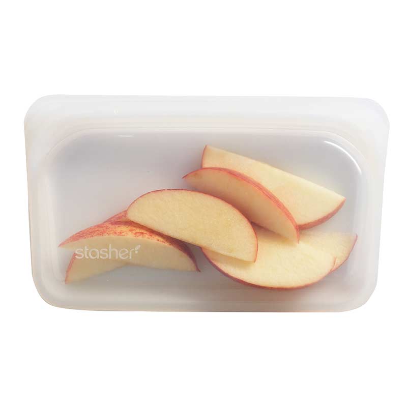 stasher bag snack clear met appelstukjes